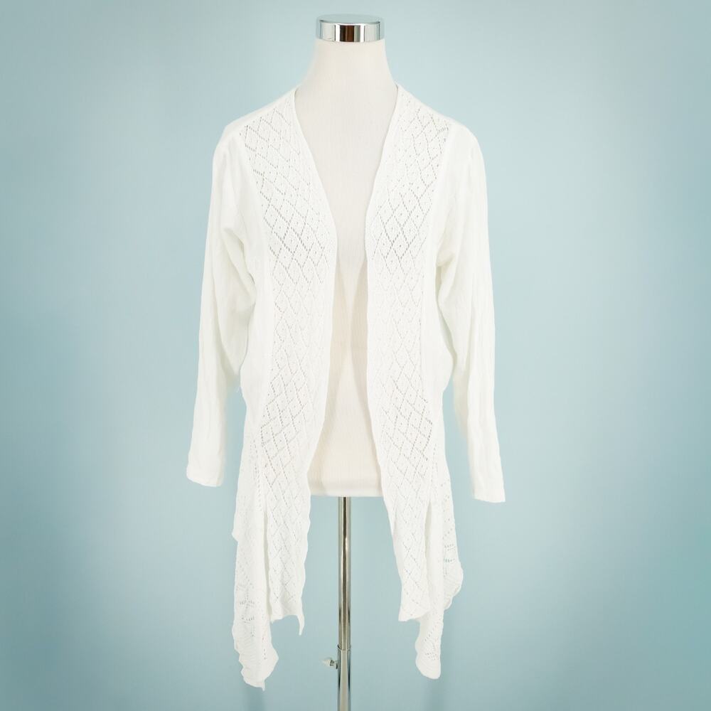 American South Side Size XL Crochet Embroidered Open Cotton Cardigan Jacket